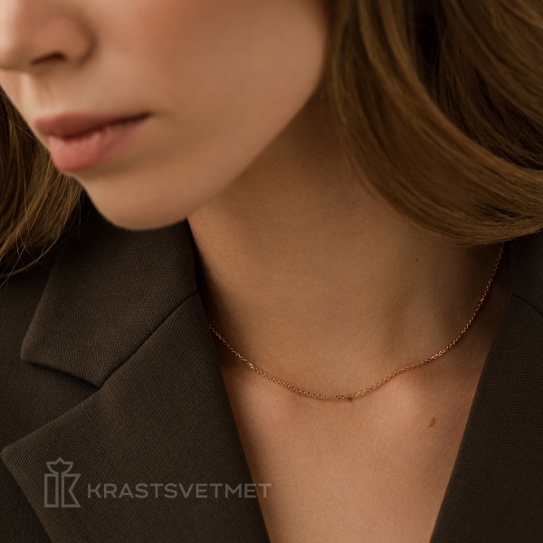 Цепь из красного золота 585, плетение «Якорь»